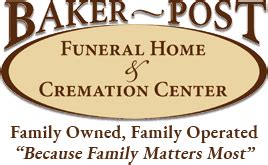 Baker post funeral home - Baker Funeral Home is an independent, locally family owned funeral firm. Our commitment is to give your family honest sound advice, quality personal service, and affordable pricing. We are dedicated to providing the very best in funeral service. Our funeral home & staff are in no way associated with a funeral home of similar …
